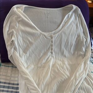 Isabel maternity ribbed white top long sleeve XL